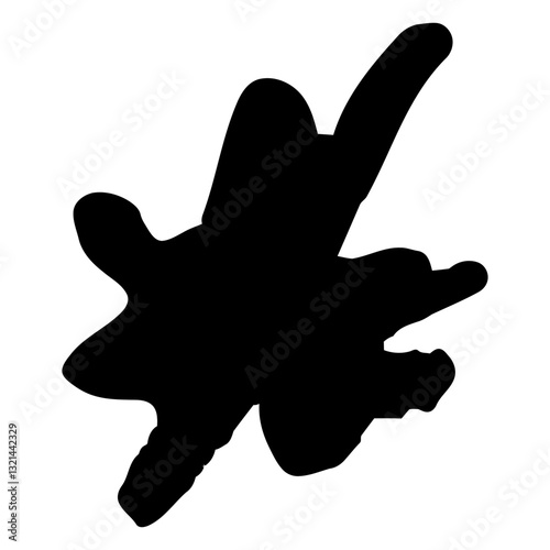 Abstract Ink Blob Silhouette: An artistic black ink blot, a visually striking silhouette. It's an abstract display of randomness, open to interpretation, hinting at the fluid dance of creativity.