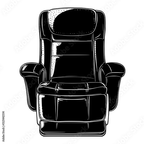 Recliner, top view vectorized furniture, Recliner furniture piece