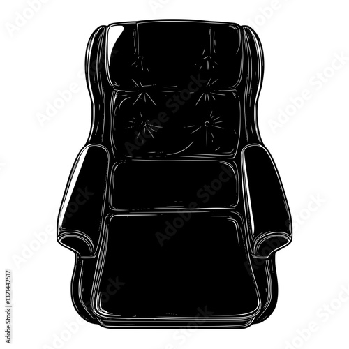 Recliner, top view vectorized furniture, Recliner furniture piece