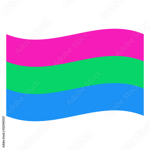 Polysexual Pride Flag: Symbolizing attraction, inclusion, and identity. The polysexual flag's waves embody a spectrum of emotion. The graphic expresses the solidarity