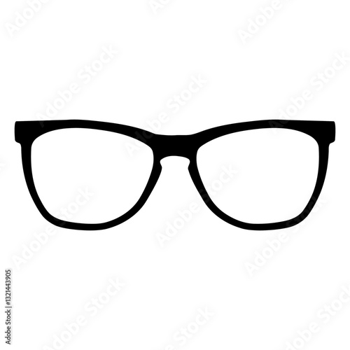Trendy Eyeglasses Silhouette: A stylish, black-rimmed eyeglasses, showcasing the essence of modern eyewear design.