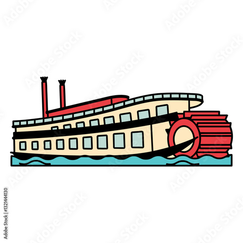 Paddle Steamer: A classic paddle steamer, showcasing iconic design and historical significance, gliding gracefully on the water, a symbol of travel and adventure.