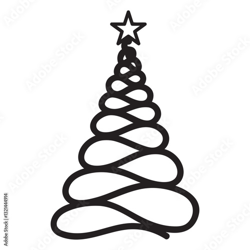 Holiday Season: Abstract Holiday Tree with Star on top, a symbol of joy and festivity that's perfect for Christmas, New Year, or any celebratory occasion. The image conveys warmth, happiness.