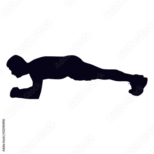 The Core of Strength: A silhouetted individual demonstrates the plank exercise, showcasing physical prowess and commitment to fitness. The simplicity of the image accentuates the dedication to health.