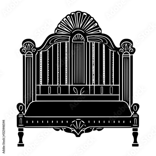 Art Deco Headboard, vectorized furniture, furniture piece