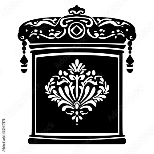 Baroque Laundry hamper, vectorized furniture, furniture piece