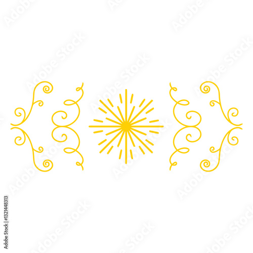 Elegant Ornament Design: Intricate golden ornaments gracefully adorn the space, lending a touch of sophistication and decorative flair. The minimalist approach accentuates the intricate details.