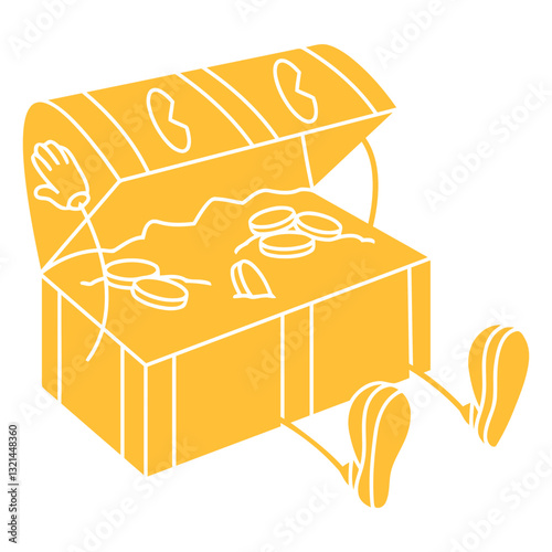 The Treasure Chest: An illustration of an animated treasure chest, overflowing with gold coins, inviting a sense of mystery and wonder.