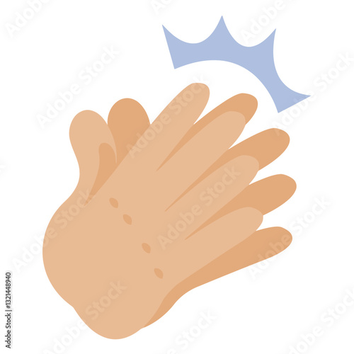 Clapping Gesture Illustration: A close-up illustration of a hand, perfectly designed to deliver a resounding applause, symbolizes approval and encouragement in a dynamic and eye-catching way.