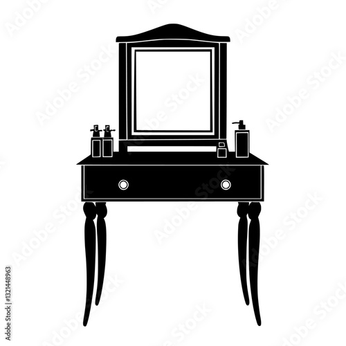 Coastal Vanity table, vectorized furniture, furniture piece