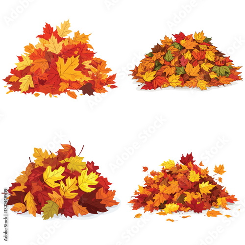 autumn leaves isolated on white