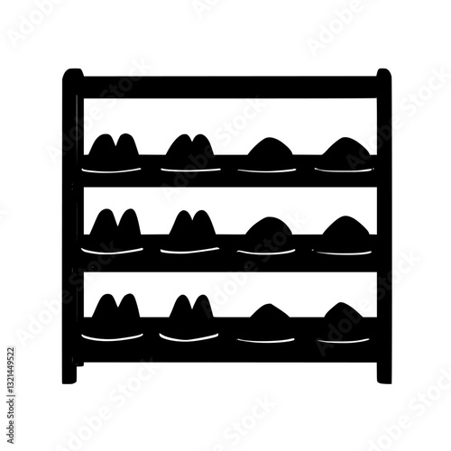 Contemporary Shoe rack, vectorized furniture, furniture piece