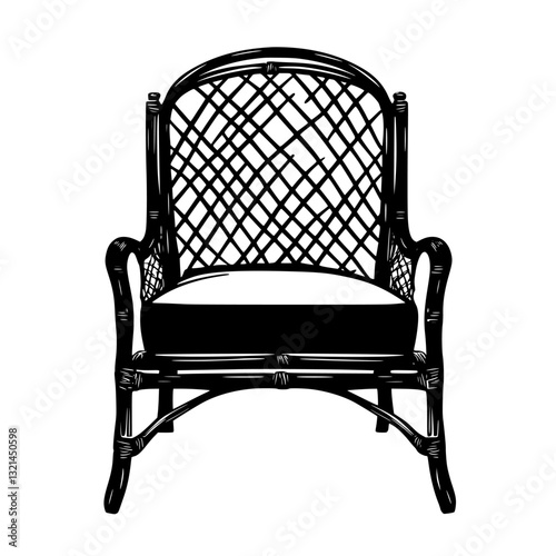 Mediterranean Armchair, vectorized furniture, furniture piece