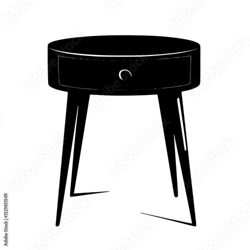 Mid Century Modern Side table, vectorized furniture, furniture piece