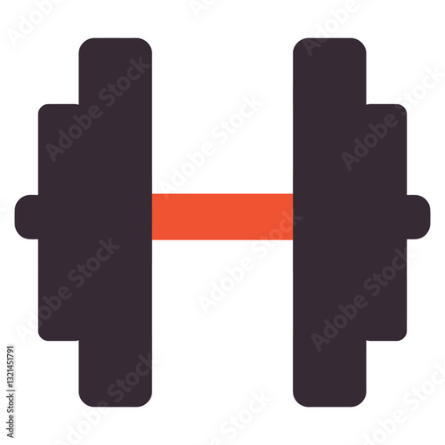 Weight Training Equipment Illustration: A minimalist illustration of a classic barbell, perfect for depicting fitness and strength training. This image evokes concepts of discipline, muscle building.