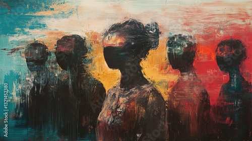 Masked Figures: An Abstract Group Portrait