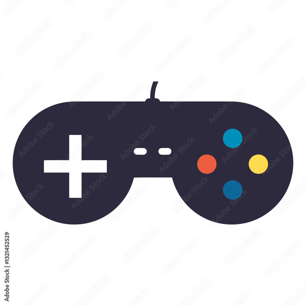 Iconic Gaming Controller: An isolated image of a classic video game controller in a minimalistic design, showcasing the simple, yet engaging, world of digital entertainment. Iconic Gaming Controller: An isolated image of a classic video game controller in a minimalistic design, showcasing the simple, yet engaging, world of digital entertainment.