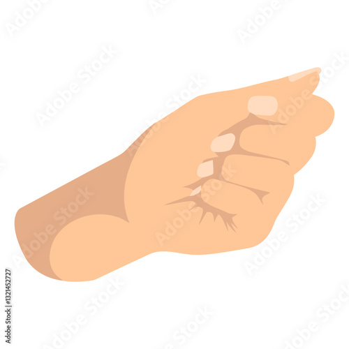Open Hand Gesture: A digitally rendered illustration of a human hand, perfectly depicting the elegant open palm.
