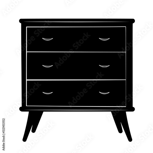 Retro Dresser, vectorized furniture, furniture piece