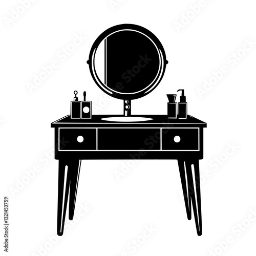 Retro Vanity, vectorized furniture, furniture piece