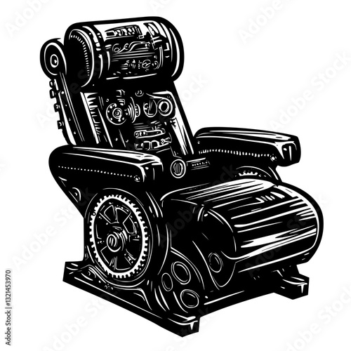 Steampunk Recliner, vectorized furniture, furniture piece