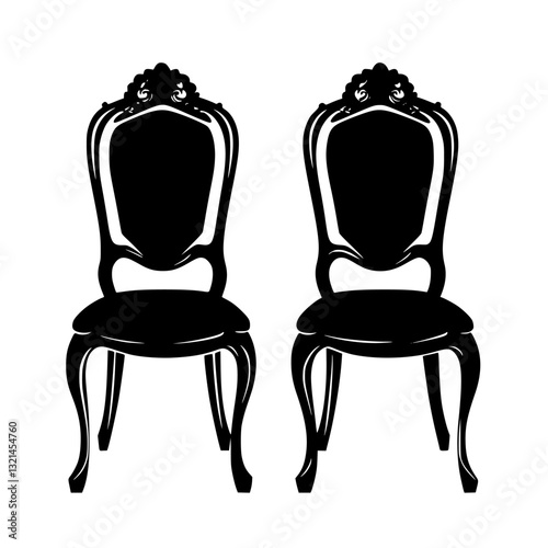 Victorian Dining chairs, vectorized furniture, furniture piece