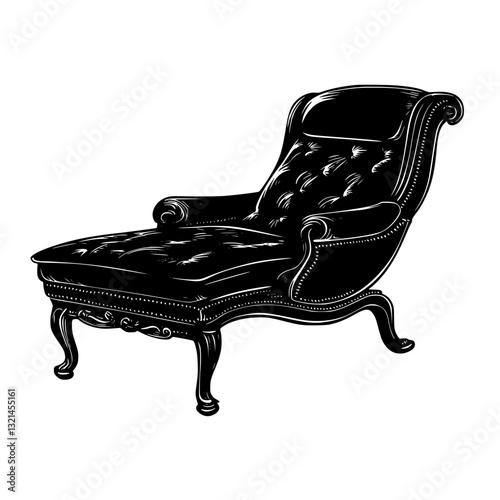 Victorian Recliner, vectorized furniture, furniture piece