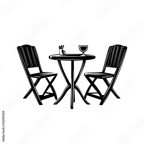 Vintage Outdoor chairs, vectorized furniture, furniture piece