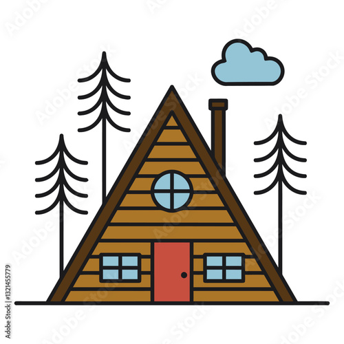 Rustic Cabin Hideaway: Embrace the serenity of a charming A-frame cabin nestled amongst towering evergreens, inviting you to a sanctuary of peace, where the simple pleasures of life await.