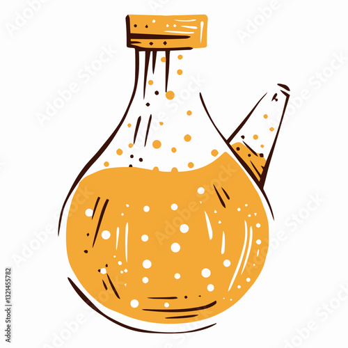 Scientific Erlenmeyer Flask: An Erlenmeyer flask filled with bubbling chemical solution, set against the blank drop, conjuring notions of chemical reaction.