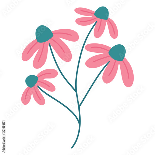 Blooming Beauty: A cluster of charming pink flowers with vibrant green centers, their delicate petals radiating a sense of freshness and natural elegance.