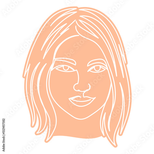 Embracing Identity: Simple, clean lines define the graceful features of a woman. This captivating illustration represents strength, confidence, and a sense of personal essence.