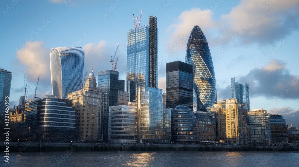 Obraz premium A cluster of modern skyscrapers towering over the financial district