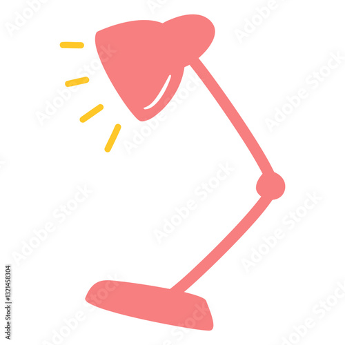 Minimalist Lamp Illustration: A stylish minimalist illustration of a desk lamp with warm yellow light, perfect for adding a touch of modern charm to any design project.