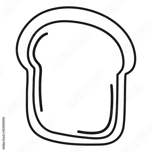 Simple Slice of Bread: A minimalist line drawing captures a singular slice of bread, a staple in culinary practices
