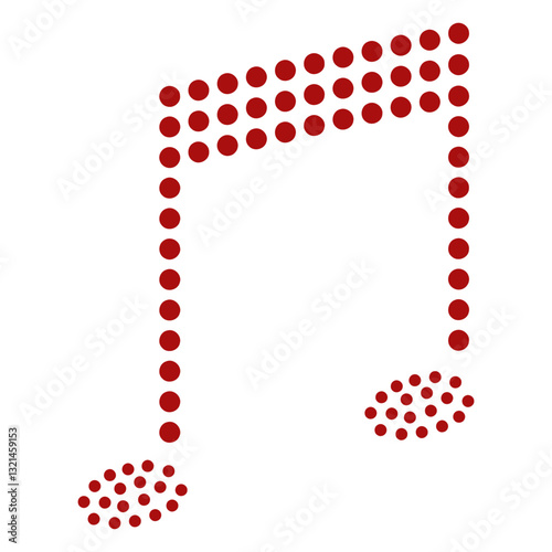 Musical Dot: A red dot configuration shapes a musical note, evoking feelings of harmony, rhythm, and creativity.