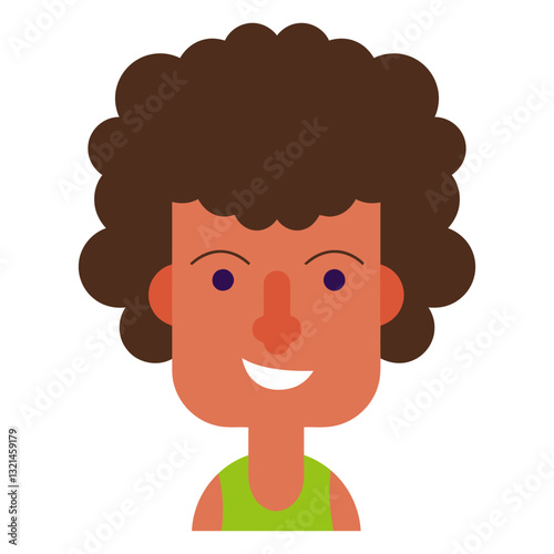 Portrait of Joyful Expression: This vibrant illustration captures the essence of a happy and expressive individual, radiating positivity and friendliness. Smiling eyes, a cheerful grin.