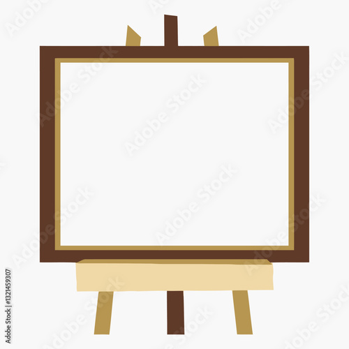 Empty Canvas: A minimalist illustration of an artist's easel with a blank canvas, perfect for showcasing art or designs.