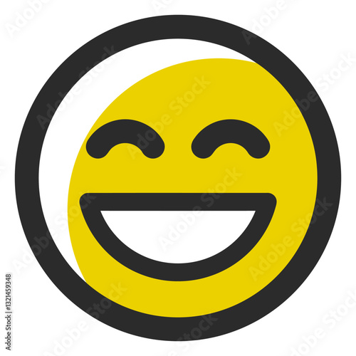 Radiant Smile Icon: A vibrant emoji, radiating pure joy, perfect for expressing happiness and positivity in a clear, modern, and eye-catching design.