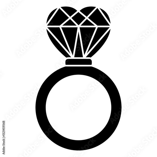 Love's Emblem: A radiant symbol of commitment, a meticulously crafted ring, its sparkling diamond heart promises eternal devotion.