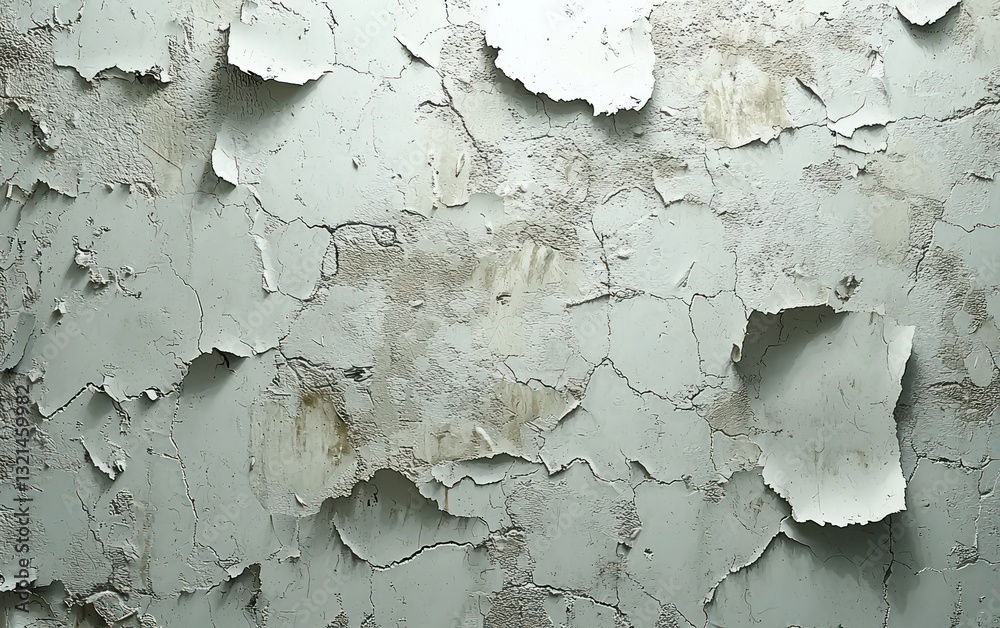 Obraz premium Aged, weathered wall with peeling paint and handprints