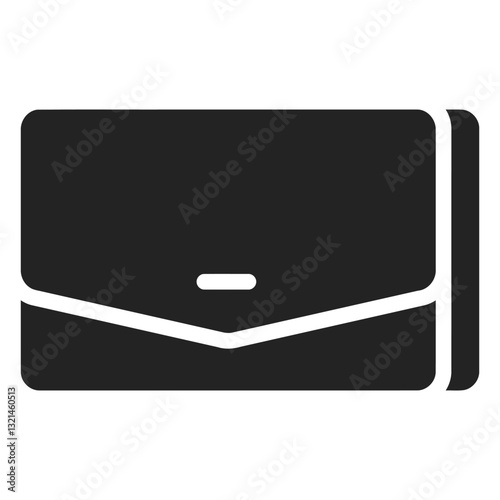 Minimalist Wallet Icon: A sleek, minimalist black wallet icon, perfectly captures the essence of sophistication and functionality, representing financial organization and personal style.
