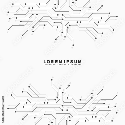 Circuit board digital abstract background. Motherboard technology texture design. AI semiconductor and computer processor on tech bg. Vector illustration