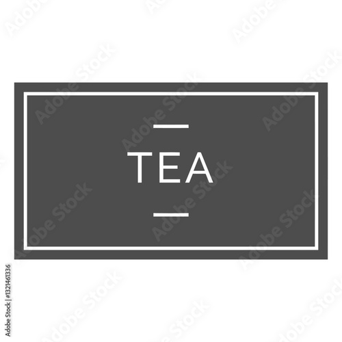 Simple Tea Sign: A minimalist rectangle with a clean aesthetic, the word "TEA" prominently displayed, perfect for culinary projects.