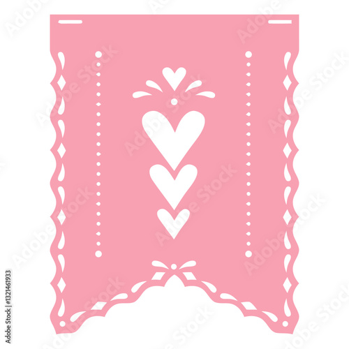 Festive Banner with Heart: A decorative, heart-themed banner, embodying the spirit of festivity and cultural expression, perfect for adding a touch of celebratory flair.