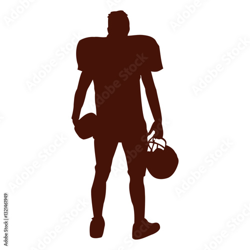 Silhouette of a Football Player: A dynamic silhouette captures the essence of a football player, showcasing strength and determination in a moment of anticipation.