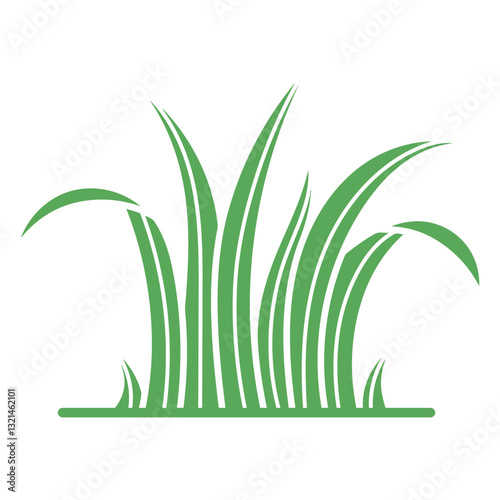 Green Grass Silhouette: A minimalistic green grass illustration showcases the natural beauty and simplicity, a perfect visual to promote sustainable lifestyle and enviromental theme.