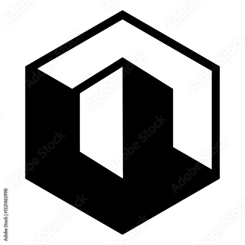 Abstract Geometric Design: A striking, modern graphic composition featuring a geometric form, with bold lines and contrasting tones to create a visually dynamic design.