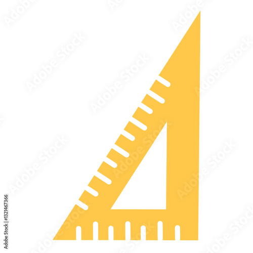 Geometric Precision: An isolated, top-down shot of a yellow right-angle ruler. Capturing the crisp edges and clean lines, it signifies accuracy and the pursuit of precise measurement in mathematics.