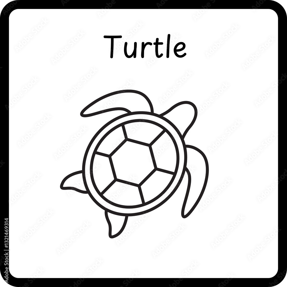 Obraz premium Animals Coloring E Book for Kid - turtle